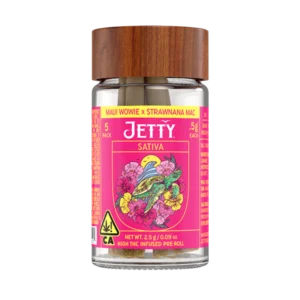 Colorful packaging Jetty High THC Infused PreRolls