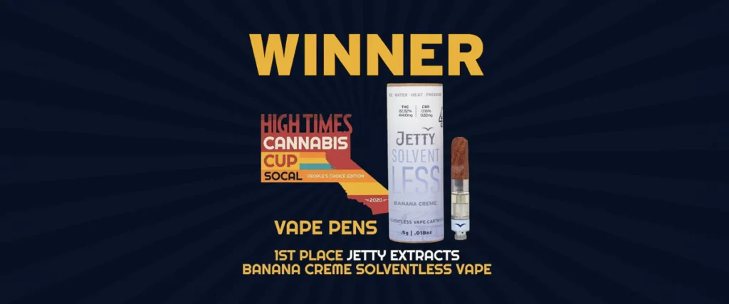 Jetty Solventless Banana Creme wins First place at the High Times Cannabis Cup