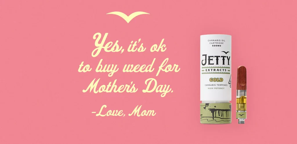 text reads: yes it's okay to buy weed for Mother's day - Love mom"