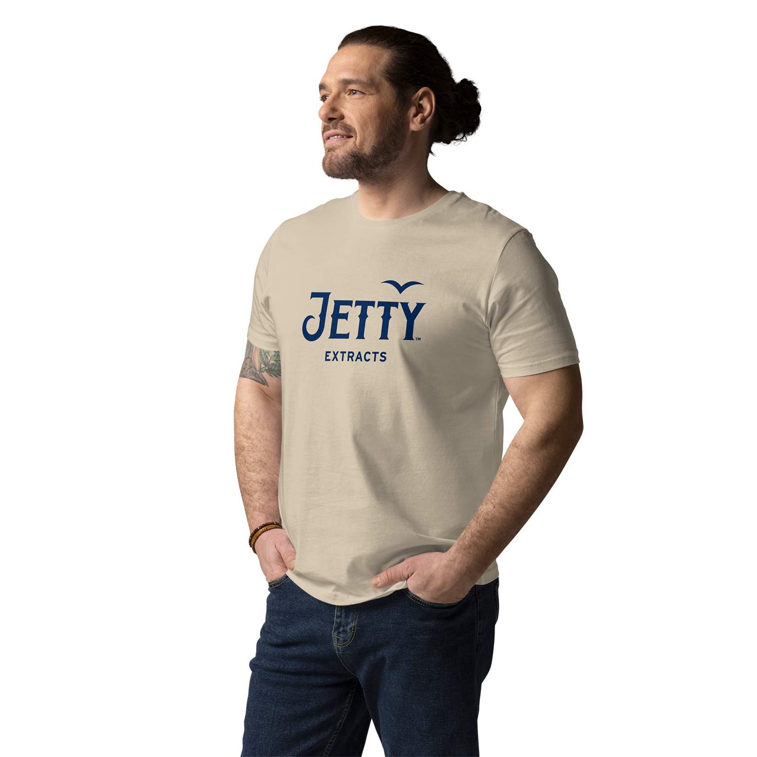 Jetty Extracts weed shirt in beige — unisex 420 graphic tee