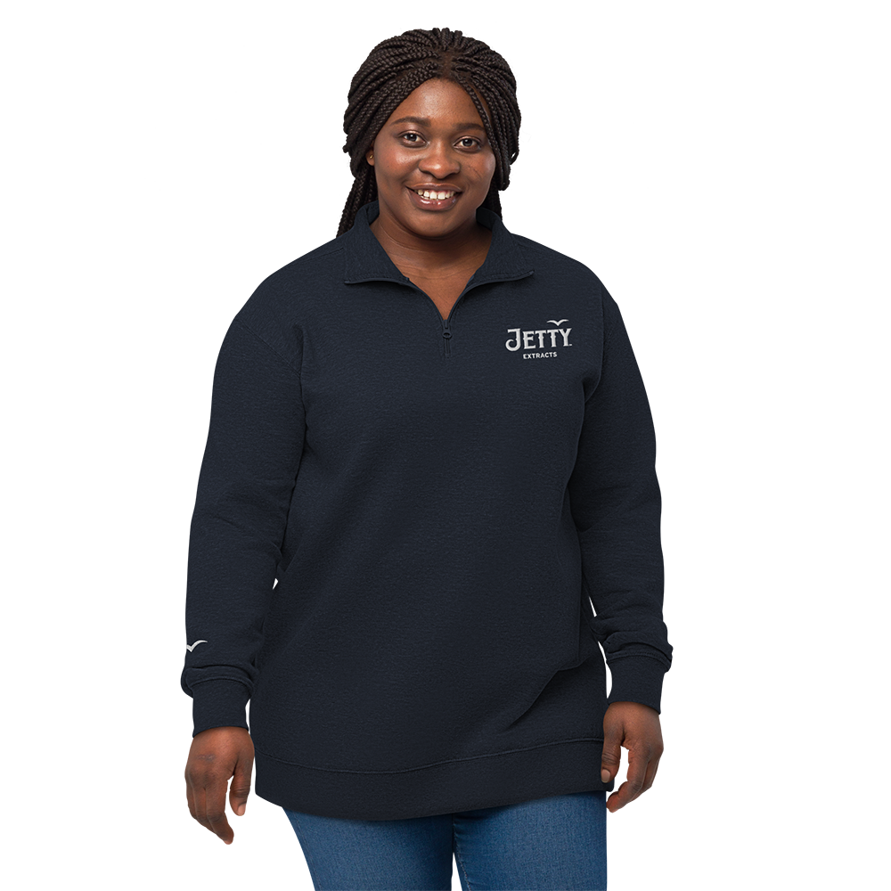 Jetty Extracts cannabis lifestyle pullover with soft fleece interior.