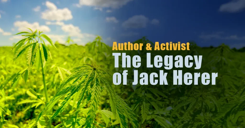 Hemp plants growing in a field representing the legacy of Jack Herer, cannabis activist and author